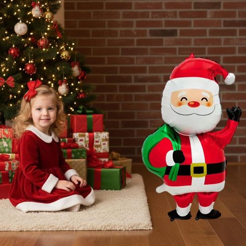 Santa's cane, reindeer, snowman, cartoon aluminum foil balloons, Christmas Party Decoration