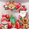 Santa's cane, reindeer, snowman, cartoon aluminum foil balloons, Christmas Party Decoration