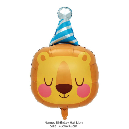 Children's tiger, koala, lion, cartoon animal aluminum foil balloon for birthday party decoration