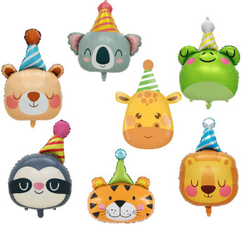 Children's tiger, koala, lion, cartoon animal aluminum foil balloon for birthday party decoration