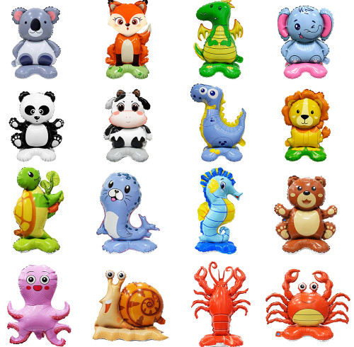 Small base animal fox elephant lion dinosaur koala forest children's birthday party decoration