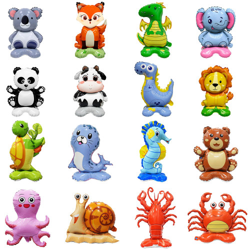 Small base animal fox elephant lion dinosaur koala forest children's birthday party decoration