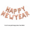 Golden Happy New Year Balloon, 16 inch  New Year foil letter balloon, New Year's  party decorations