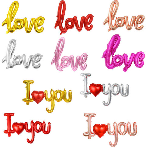I Love You Letter Love  Foil Balloon Valentine's Day Wedding  Anniversary Party Decoration