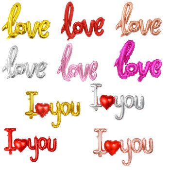 I Love You Letter Love  Foil Balloon Valentine's Day Wedding  Anniversary Party Decoration