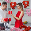 Valentine's Day Rose Hugging Love Bear Confession Aluminum Balloon Party Decoration