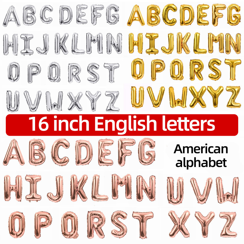 16 Inches A-Z Letter Balloons –Party Decorations, Birthday, Graduation and Hanging Alphabet Banners