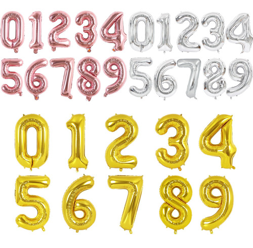 16 inch 0-9 aluminum foil balloon digital balloon anniversary baby shower party decoration