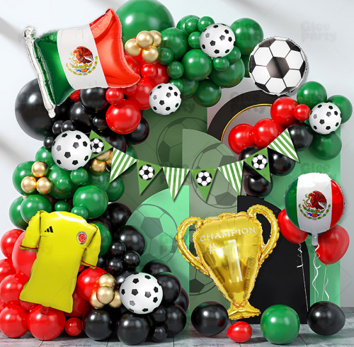 Soccer Balloon Set green balloon arch set,  for baby shower, birthday, football party decoration