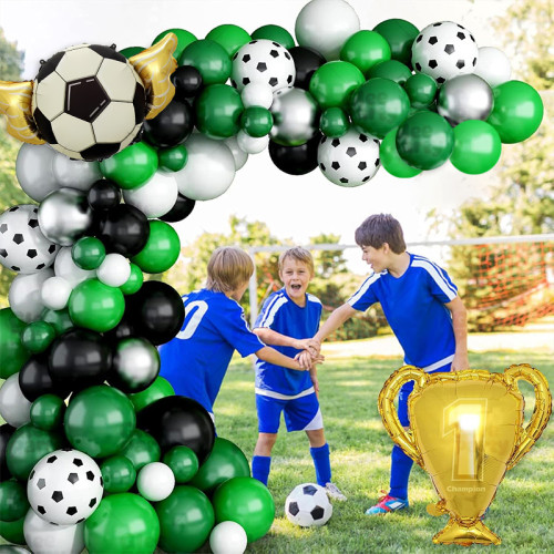 Soccer Balloon Set green balloon arch set, for baby shower, birthday, football party decoration