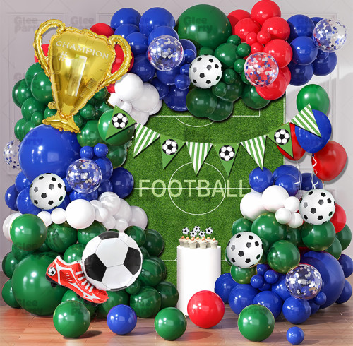Soccer Balloon Set green balloon arch set,  for baby shower, birthday, football party decoration