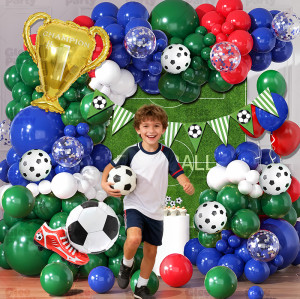 Soccer Balloon Set green balloon arch set, for baby shower, birthday, football party decoration
