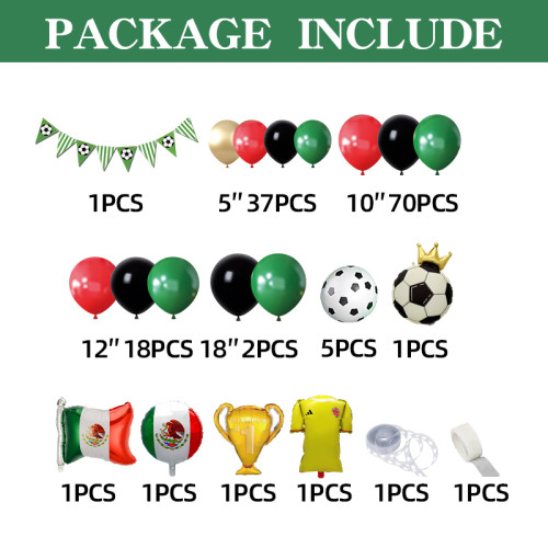 Soccer Balloon Set green balloon arch set, for baby shower, birthday, football party decoration