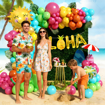 Summer beach Aloha swimming pool birthday and baby baptism  Balloon Set