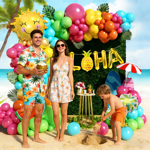 Summer beach Aloha swimming pool birthday and baby baptism  Balloon Set