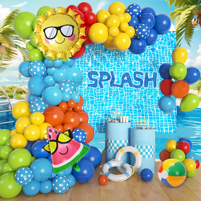 Summer beach Aloha swimming pool birthday and baby baptism  Balloon Set