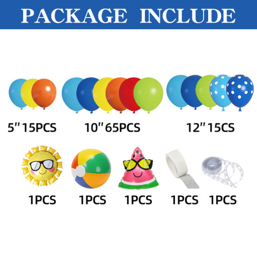 Summer beach Aloha swimming pool birthday and baby baptism Balloon Set