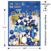 Father's Day balloon arch, navy blue metal and gold, and light blue balloon set