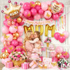 Mother's Day Balloon Arch Kit Hot Pink Gold Balloon Garland Kit