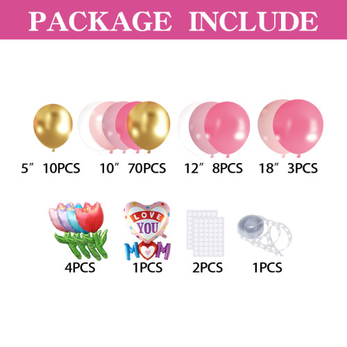 Mother's Day Balloon Arch Kit Hot Pink Gold Balloon Garland Kit