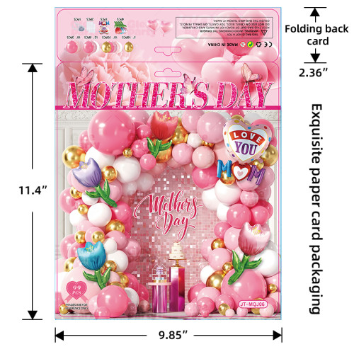 Mother's Day Balloon Arch Kit Hot Pink Gold Balloon Garland Kit