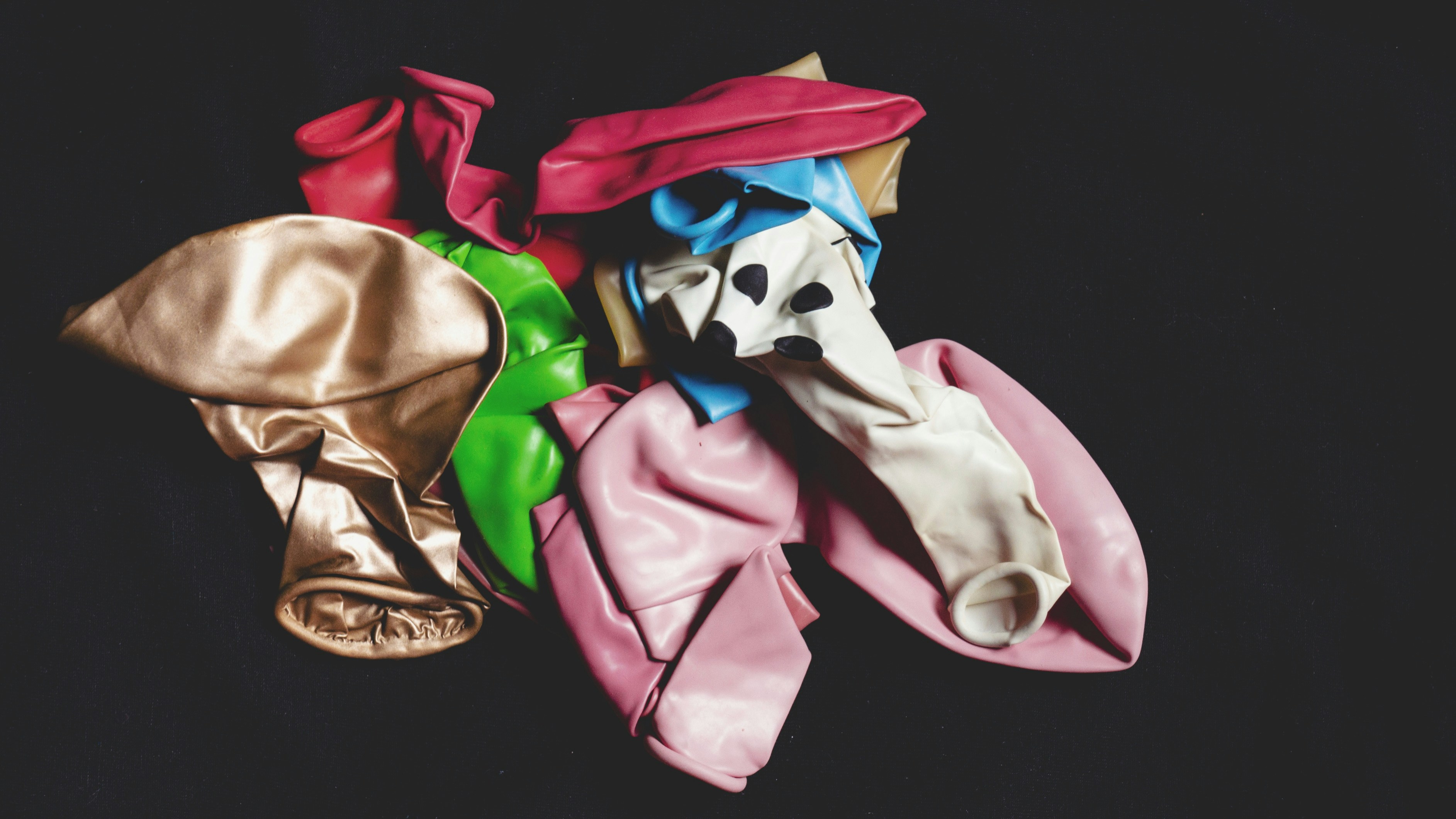 Assortment of colorful latex and foil balloons in different sizes for party decorations