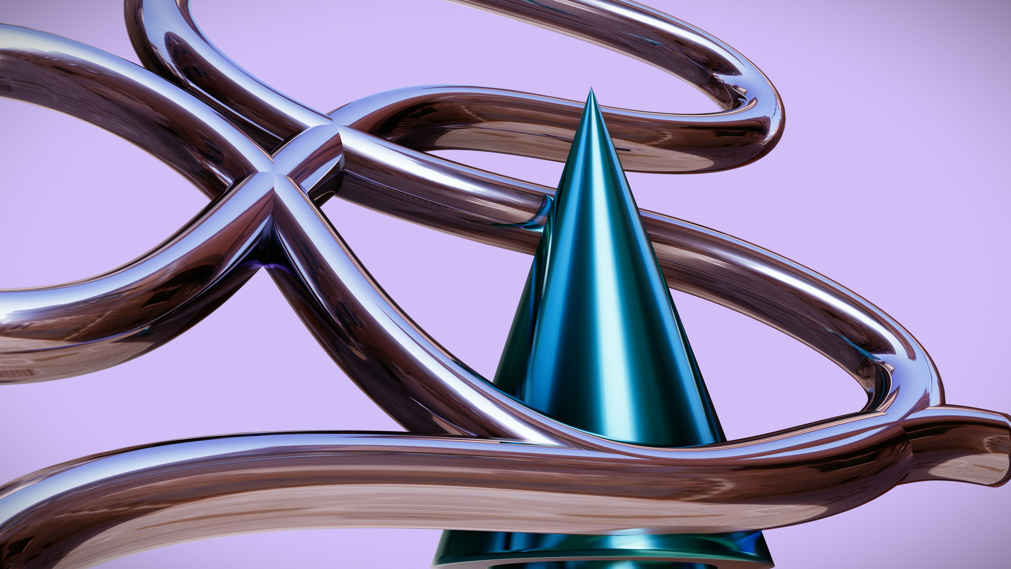 A tall, spiraling balloon column made of blue and silver quads, topped with a large silver star balloon.
