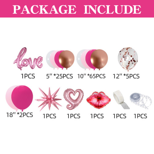 Love Balloon Arch Kit Romantic Pink Balloon Garland Heart Party Decor Backdrop Set
