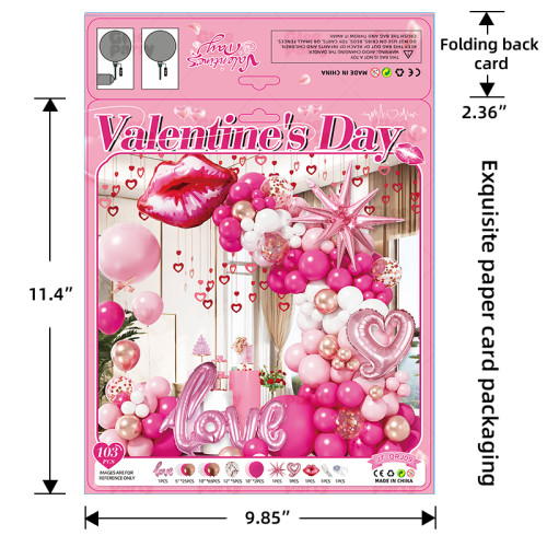 Love Balloon Arch Kit Romantic Pink Balloon Garland Heart Party Decor Backdrop Set