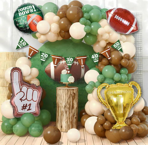 Cross-border rugby-themed Super Bowl balloon arch set event birthday balloon chain set