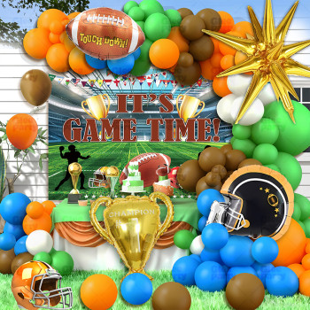 Wholesale Rugby Football Balloon Garland Kit with Trophy Foil Balloons for Sports Party Decorations
