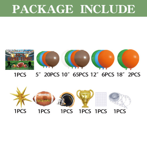 Wholesale Rugby Football Balloon Garland Kit with Trophy Foil Balloons for Sports Party Decorations