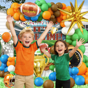 Wholesale Rugby Football Balloon Garland Kit with Trophy Foil Balloons for Sports Party Decorations