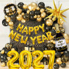 2027 New Year Decorations Gold Black Balloon Arch Kit Happy New Year Party Kit Wholesale