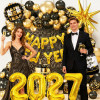 2027 New Year Decorations Gold Black Balloon Arch Kit Happy New Year Party Kit Wholesale