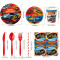 Race Car Party Supplies Racing Car Birthday Disposable Tableware Set Plates Cups Napkins Cutlery