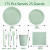 Solid Color Disposable Party Tableware Set 175Pcs Paper Plates Cups Napkins Cutlery For 25 Guests