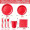 Red 7-piece set