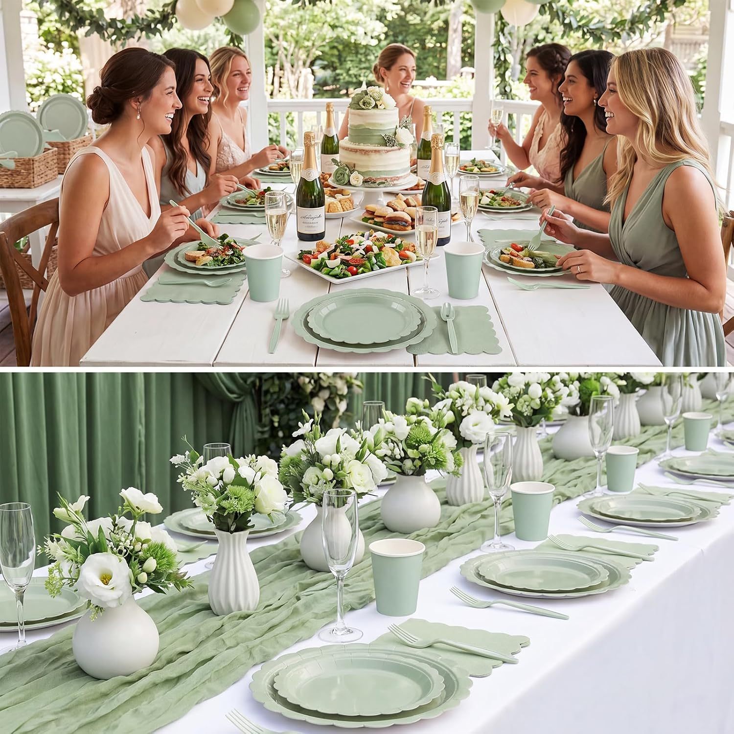 Solid Color Disposable Party Tableware Set