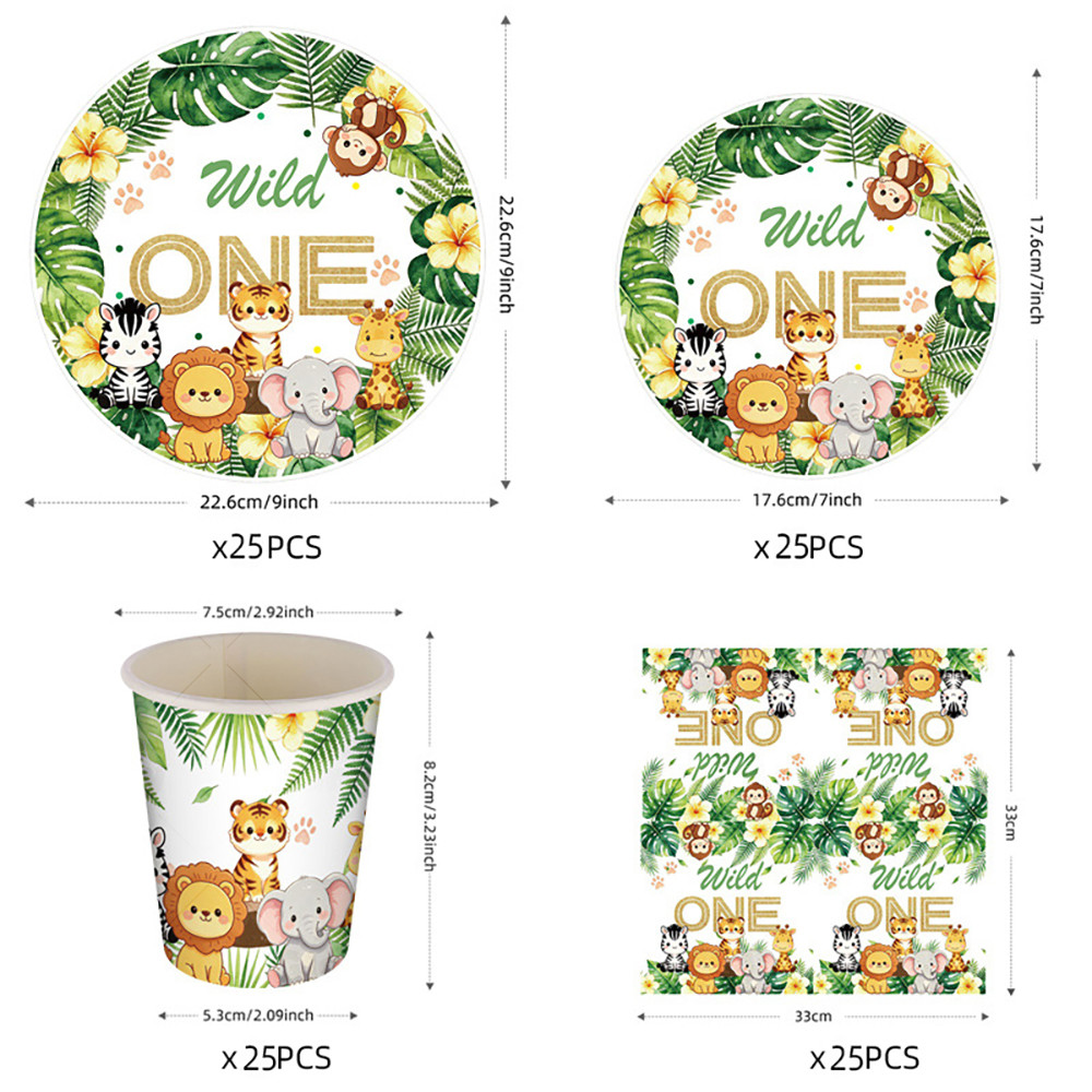 Wild One Jungle Birthday Tableware
