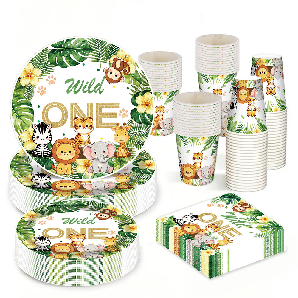 Wild One Jungle Birthday Tableware