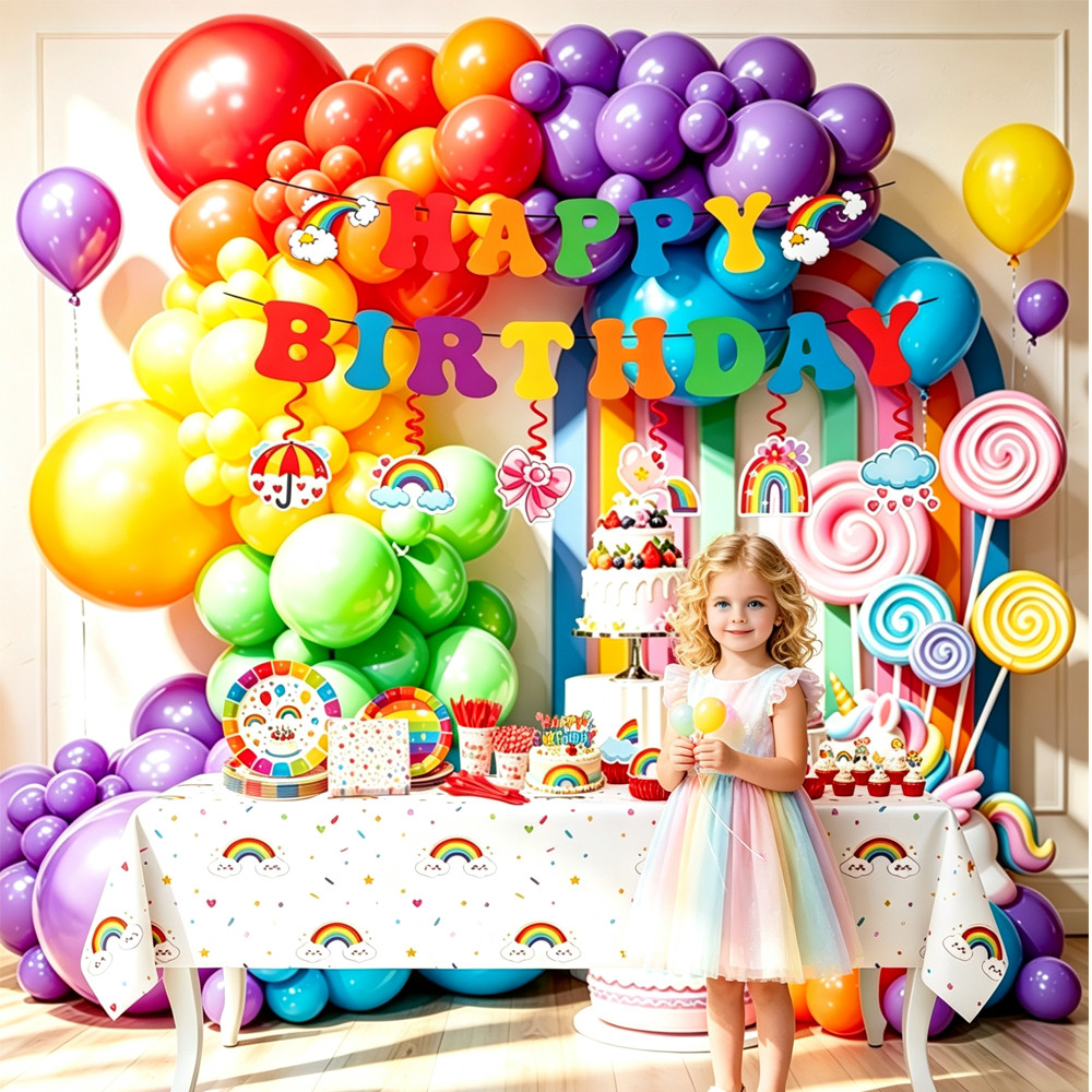 Rainbow Kids Birthday Tableware