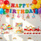 Rainbow Birthday Party Supplies Disposable Plates Cups Napkins Cutlery Straw