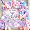 Mermaid Party Supplies Disposable Tableware Kit Paper Plates Cups Napkins Straws Cutlery