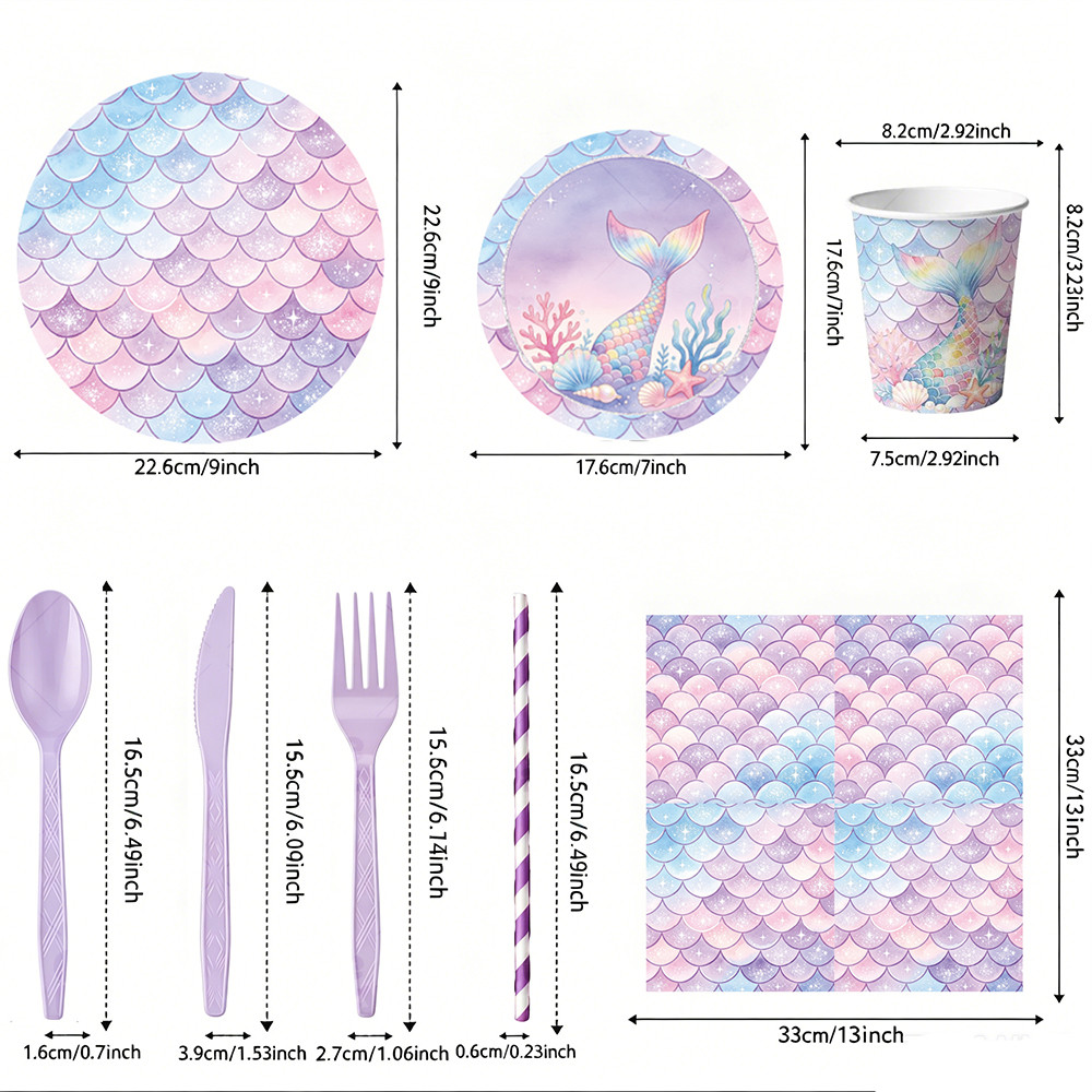 Mermaid Party Tableware Kit