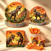 Dinosaur Party Supplies Disposable Tableware Kit Paper Plates Cups Napkins Straws Cutlery
