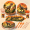 Dinosaur Party Supplies Disposable Tableware Kit Paper Plates Cups Napkins Straws Cutlery