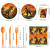 Dinosaur Party Supplies Disposable Tableware Kit Paper Plates Cups Napkins Straws Cutlery