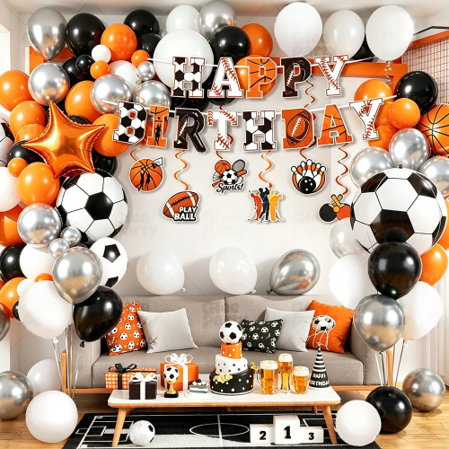 Sports Party Supplies Disposable Tableware Kit Paper Plates Cups Napkins Straws Cutlery