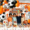 Sports Party Supplies Disposable Tableware Kit Paper Plates Cups Napkins Straws Cutlery